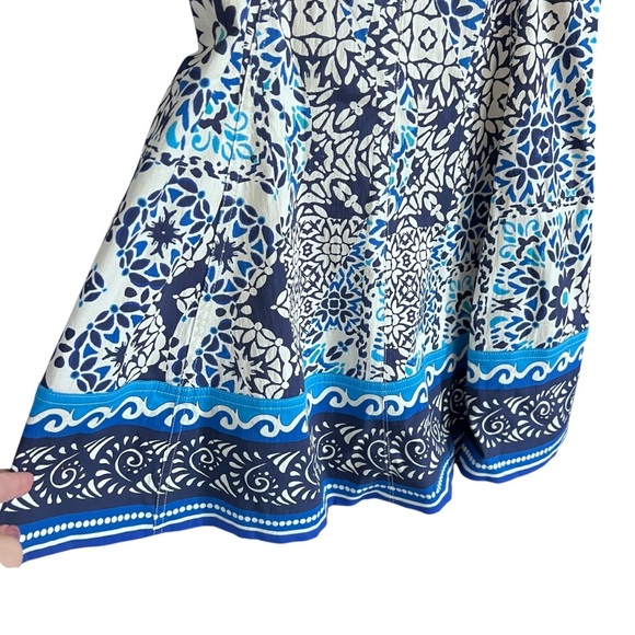 Avec Les Filles Sweetheart Neck Mini Sundress in Blue and White size 8 - Picture 6 of 10